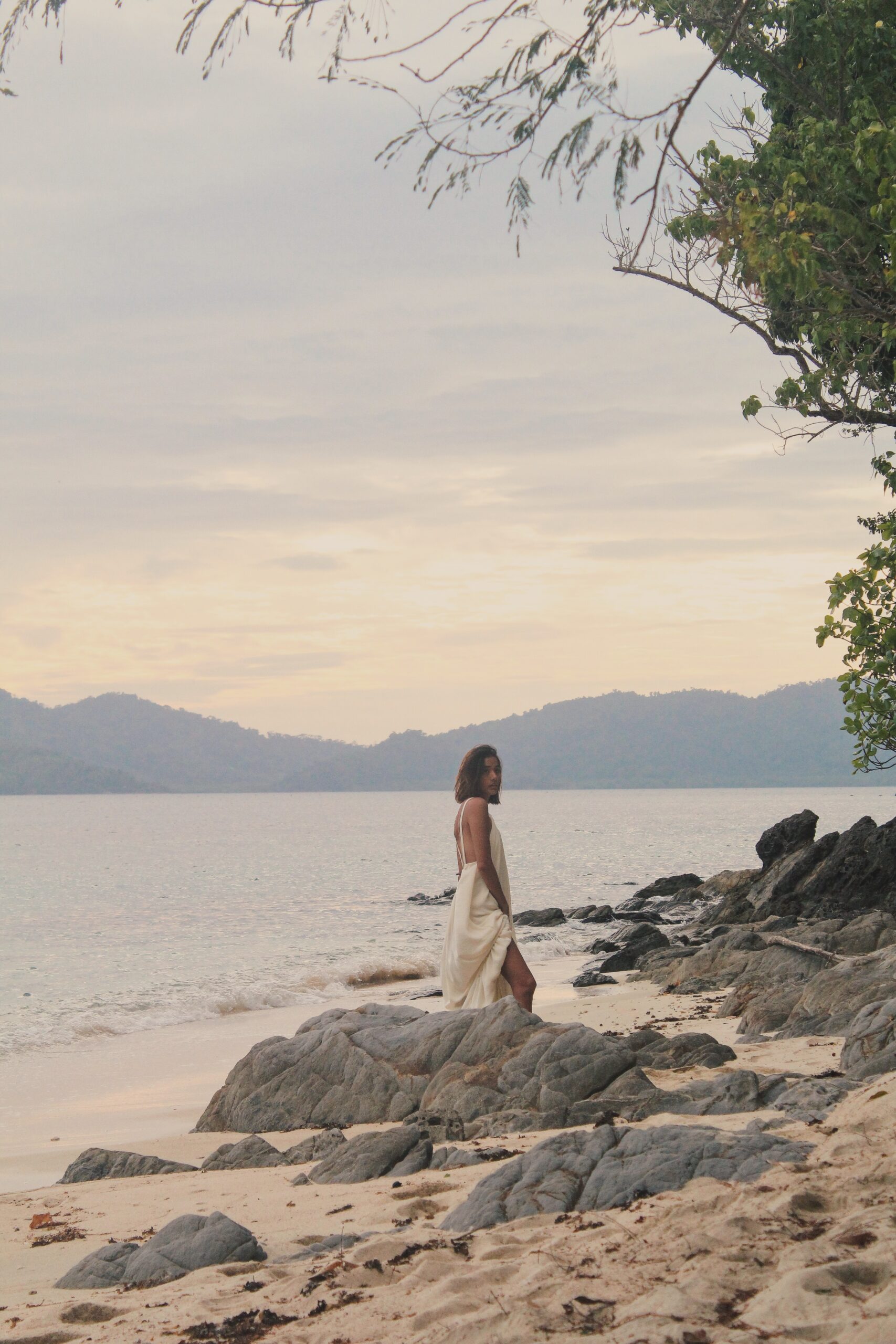 Kimi Juan doing a photo shoot during sunset in the island.