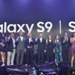 (Marketing Director Chad Sotelo, Business Unit Head for IT & Mobile Jerry Manus, President Kevin Lee, Business Unit Advisor for IT & Mobile Min Su Chu, Product Marketing Manager for Flagship Smartphones Lea Cua, Marketing Manager for Flagship Smartphones Chiqui Tapawan, and Product Marketing Head for IT & Mobile Ivan Pua) were joined by the S9 and S9+ ambassadors, Georgina Wilson and Solenn Heussaff, to toast the successful unveiling of the Galaxy S9 and S9+: The Camera Reimagined.