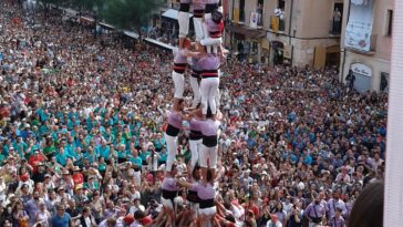 human castells 8 and 9 tiers high