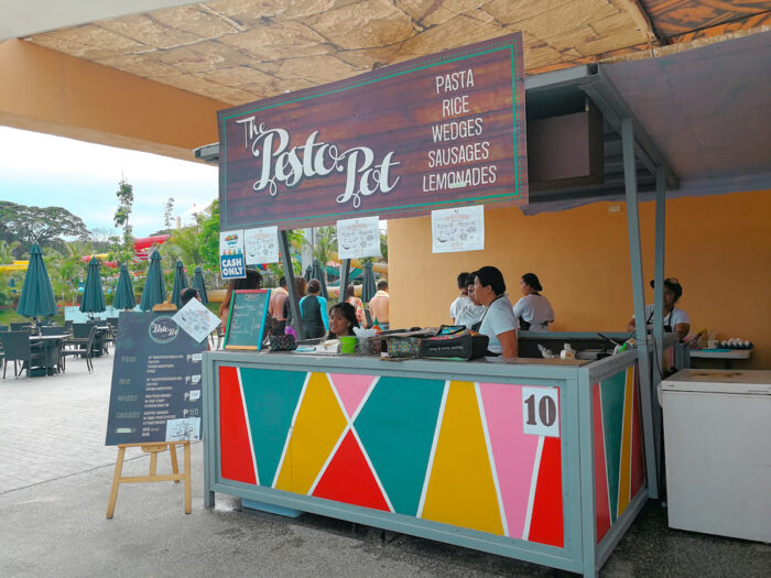one of the food stalls in Aqua Planet
