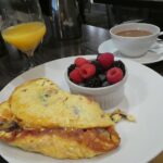 An over-stuffed omelet makes a fine breakfast.