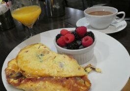 An over-stuffed omelet makes a fine breakfast.