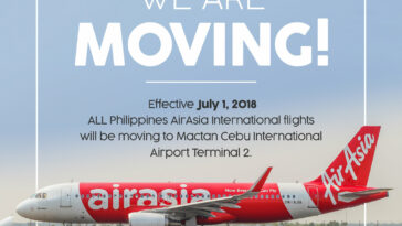 AirAsia moves international flights to new terminal 2 in Mactan Cebu International Airport effective July 1
