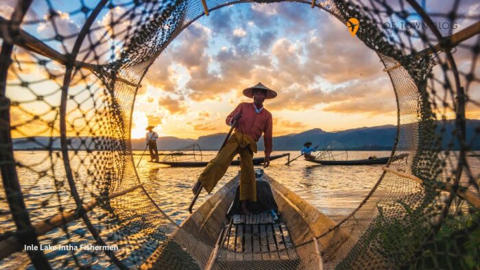 Inle Lake Intha Fishermen at Sunset