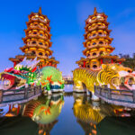 Kaohsiung, Taiwan Dragon and Tiger Pagodas at Lotus Pond