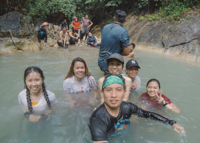 Enjoying the refreshing water