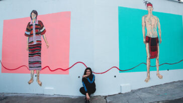 The Artist and her artwork photo by Krizza Mae Pacleb