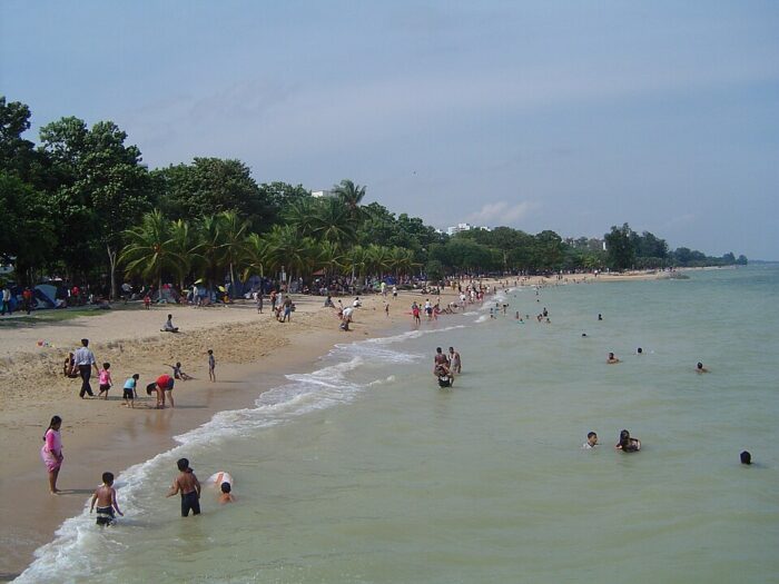 The beach at East Coast Park, Singapore by BertholdD via Wikimedia cc