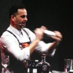 Hungarian bartender Zolton Nagy of Botique Bar in Budapest creating a mixed drink to pair
