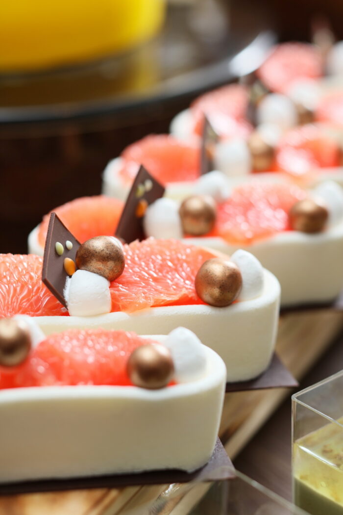Ricotta Cheesecake with Grapefruit and Bird's Nest
