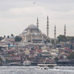 The city’s iconic Blue Mosque stands tall over its surroundings. It is called as such because of the blue tiles covering its interior walls.