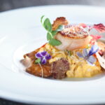 Taiyouran Scrambled Egg on Toasted Bread with Seared Hokkaido Scallops and White Truffle