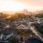 Sunset in Hanok Village in Jeonju Korea photo by @rawkkim via Unsplash