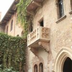 Juliet's purported balcony, in Verona. Beneath it, on the walls, there are love letters.