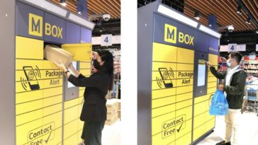 Actual MBOX smart lockers installed at MerryMart Grocery branch in DoubleDragon Plaza