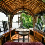 Inside a boathouse in Kerala