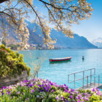 Montreux Riviera of Lake Geneva photo via Depositphotos