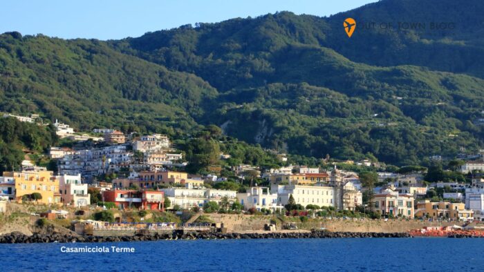 Coastal landscape with marina of Casamicciola Terme, Ischia Island, Italy