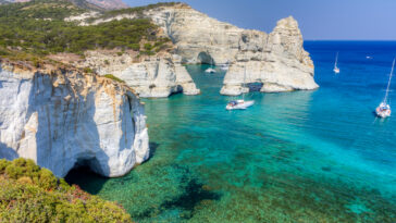 Kleftiko in Milos Greece image via DepositPhotos