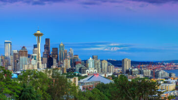 Seattle skyline at twilight from Kerry Park photo via DepositPhotos