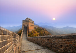 Sunrise at Great Wall of China photo via Depositphotos