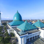 Aerial of Al Akbar mosque islamic center in Surabaya Indonesia photo via Depositphotos