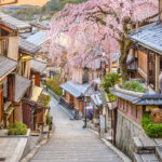 Kyoto, Japan spring in Higashiyama district photo via Depositphotos