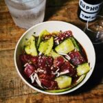 April 15 Class - Chopped fresh tuna tataki, shiso in soy sesame (Photo by Chichi Tullao