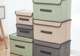 Foldable Storage Box Organizer With Cover Set
