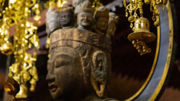 The sacred 1300-year-old Kannon statue