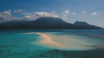 Aerial view of Camiguin Island, listed as among the top tourist destinations in the Philippines.