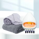 (L to R) Weighted Blanket with Cooling Duvet Cover, Knitted Weighted Blanket _ Solstice Aromatherapy Set.png