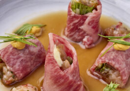A5 Wagyu Tataki Roll with Spanish Red Prawn & Amaebi Tartare