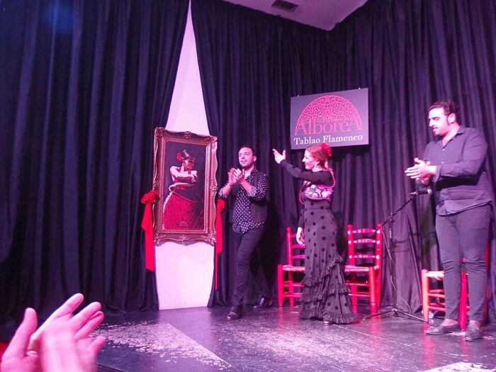 Granada, Spain. Tablao Flamenco La Alborea Granada, flamenco theatre. by Palickap via Wikimedia cc