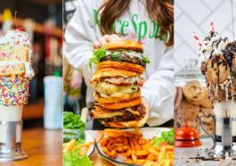 Cake Shake, The Champs Burger & Cookie Shake (From left to right) Images courtesy of Black Tap