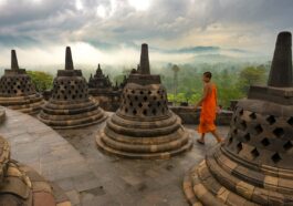 Monk at Borobudur Temple photo by Alain Bonnardeaux via Unsplash