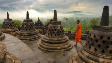 Monk at Borobudur Temple photo by Alain Bonnardeaux via Unsplash