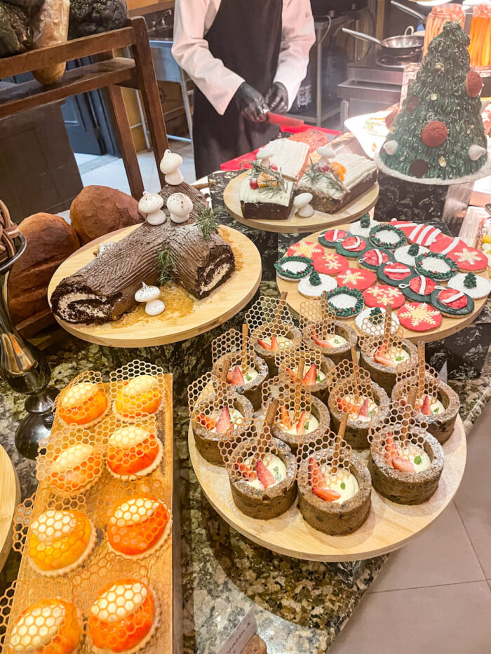 The dessert bar for the holiday spread looks so enticing