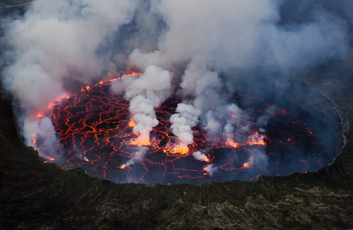 Mount Nyiragongo's lava lake by Cai Tjeenk Wilink via Wikimedia cc