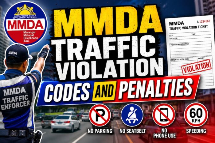 MMDA Traffic Violation Codes and Penalties