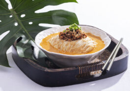 Noodles in Spicy Sesame & Peanut Soup with Minced Plant-based Meat