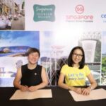 Juliana Kua and Candice Iyog formally sign the MOU between the Singapore Tourism Board and Cebu Pacific.