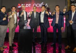 PLDT President and CEO Alfredo S. Panlilio leads a toast to their Fastest Internet 5 Years In A Row award with (L-R): PLDT Senior Vice President - Head of Consumer Sales Group Alex O. Caeg, First Vice President - Head of Enterprise and International Business Groups Albert Mitchell L. Locsin, Ookla CTO Luke Deryckx, PLDT Senior Vice President - Head of Home Business Group Jeremiah M. de la Cruz, PLDT and Smart Network Head Roderick Santiago, and Ookla Senior Vice President and Global Head of Sales and Enterprise Services Kuljeet Randhawa.