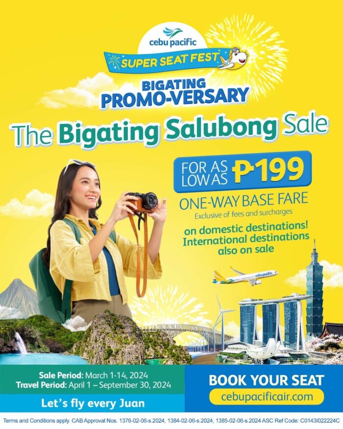 CEB March Bigating Salubong Sale Cebu Pacific Promo Fares for 2024