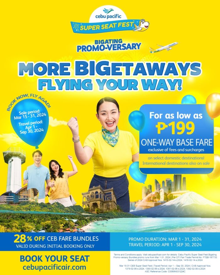 Cebu Pacific 28th Anniversary Seat Sale