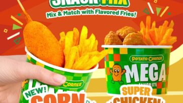 Potato Corner’s Snack Mix is the new, more filling way to enjoy snack time, paired with the country’s favorite flavored fries. Corn Dog is available in Jumbo Mix and Mega Mix while Super Chicken Pop is available in Large Mix and Mega Mix. Corn Dog and Super Chicken Pop can also be enjoyed solo.