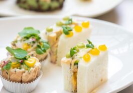 Airside Chicken Truffle Sandwich Crab Meat and Sweet Corn Tart