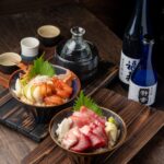 Uogashi Nihonichi Central-Salmon & Salmon Roe Rice Bowl and 3 Kinds Tuna Rice Bowl