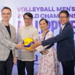 (L-R) Sen Alan Peter S. Cayetano, DOT Office of Film and Sports Tourism Director Roberto Alabado III, Mediaquest Holdings Inc. and Cignal TV President and CEO Jane Jimenez Basas, and PNVF President Ramon Suzara at the 2025 FIVB Men's World Championship press conference at the Marquis Events Place at Bonifacio Global City, Taguig.