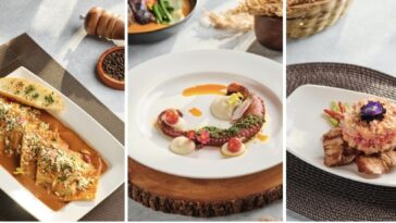 (From left to right): Kaldereta Ravioli, Pulpo Ala Plancha, and Surf and Turf.